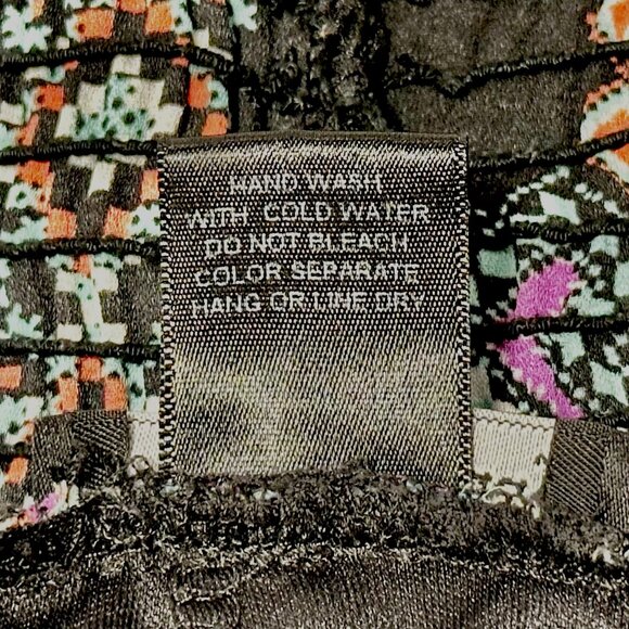 See You Monday Black and Multicolor Geometric High Waist Double Layer Shorts - Picture 8 of 8